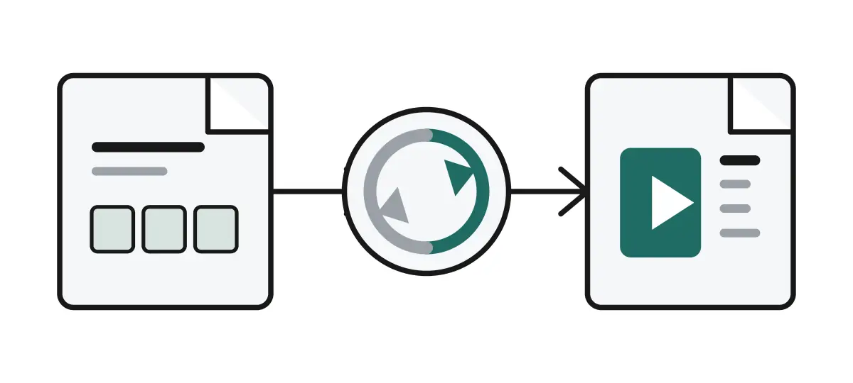 A playlist document becomes browser processing and then a downloadable video file.